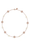 TORY BURCH CRYSTAL & IMITATION PEARL NECKLACE,54785