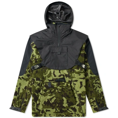 Nike Matthew Williams Beryllium Camouflage-print Shell-trimmed Fleece Jacket In Green