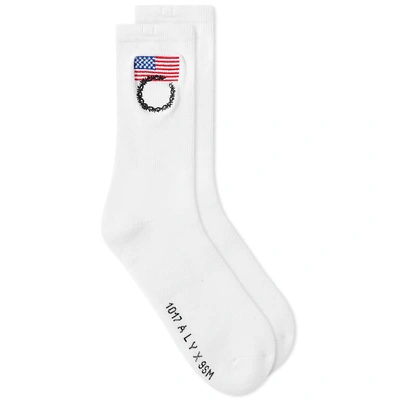 Alyx 1017  9sm American Flag Sock In White