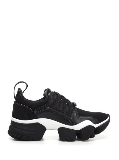 Givenchy Low Jaw Leather-trimmed Sneakers In Black