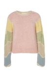LOVESHACKFANCY Aspyn Color-Blocked Wool Sweater,733174