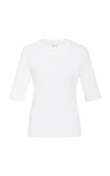 Rosetta Getty White Cropped Sleeve T-shirt In White