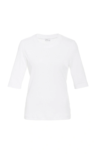 Rosetta Getty White Cropped Sleeve T-shirt