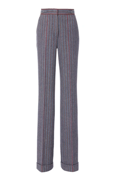 Gabriela Hearst Shipton Herringbone Stretch Wool-cashmere Trousers In Stripe