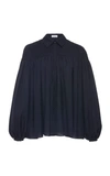 GABRIELA HEARST CARMEN WOOL AND CASHMERE SMOCKED BLOUSE,119108 C008