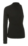 ROSETTA GETTY FITTED ONE SLEEVE COTTON TOP,14194N4260