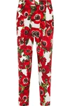 DOLCE & GABBANA FLORAL-PRINT COTTON TAPERED trousers