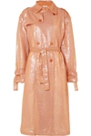 ASHISH SEQUINED GEORGETTE TRENCH COAT