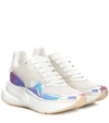 Alexander Mcqueen Smooth And Iridescent Leather Exaggerated-sole Sneakers In White