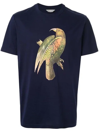 Gieves & Hawkes Bird Print T-shirt In Blue