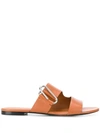 3.1 Phillip Lim Alix Flat Leather Sandals In Brown
