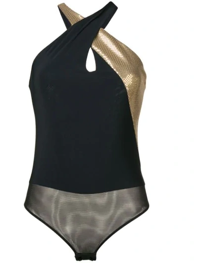 Ralph Lauren Collection Crisscross Strap Bodysuit - 黑色 In Black
