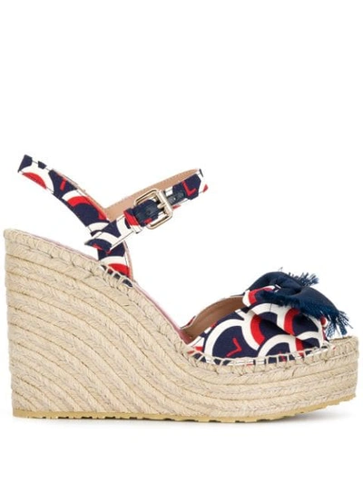 Valentino Garavani Vltn Scale Wedge Espadrilles In Blue