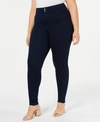 Hue Women's Original Smoothing Denim Leggings, Created For Macy's In Dark Rinse