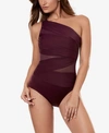 MIRACLESUIT NETWORK JENA ONE-SHOULDER ALLOVER-SLIMMING ONE-PIECE SWIMSUIT WOMEN'S SWIMSUIT