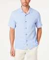 Tommy Bahama Men's Weekend Tropics Silk Shirt, Created For Macy's In Light Sky