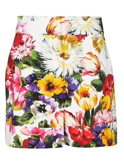 Dolce & Gabbana 印花弹力棉质短裤 In Multicolor