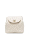 GUCCI WHITE MARMONT MATELASSÉ LEATHER BACKPACK