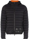 MONCLER QUILTED FEATHER DOWN HOODED JACKET