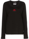 CHARM'S X KAPPA FLAME MOTIF LONG-SLEEVED COTTON T-SHIRT