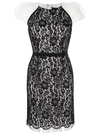 PAULE KA LACE-DETAIL FITTED DRESS