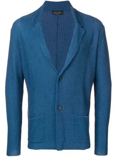 Roberto Collina 纹理针织西装夹克开衫 - 蓝色 In Blue