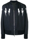 NEIL BARRETT PRINTED BOLT BOMBER JACKET