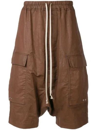 Rick Owens Drop-crotch Drawstring Shorts - 棕色 In Brown