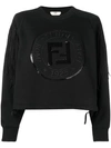 FENDI FRINGED LOGO SWEATSHIRT