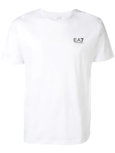 Ea7 Crew Neck Eagle Logo T-shirt In White