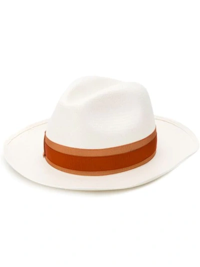 Borsalino White Straw Hat - 白色 In White
