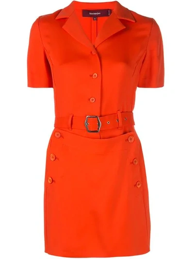 Sies Marjan Belted Waist Dress In Orange