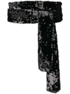 Attico Embroidered Sequinned Belt In 100 Black