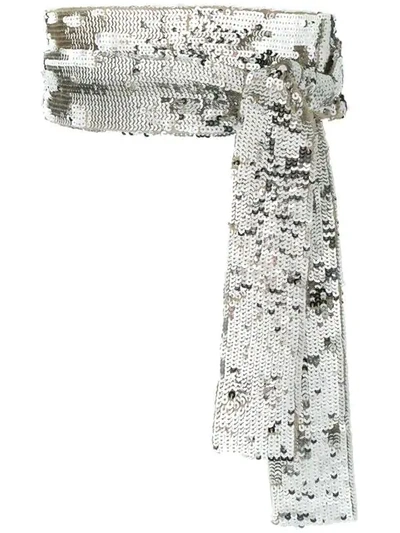 Attico Embroidered Sequinned Belt - 银色 In Silver