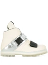 RICK OWENS RICK OWENS BUCKLED SNOW STYLE BOOTS - WHITE