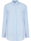 BURBERRY BUTTON-DOWN COLLAR MONOGRAM MOTIF COTTON SHIRT