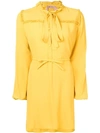 N°21 Nº21 LONG-SLEEVE FLARED SHIRT DRESS - 黄色