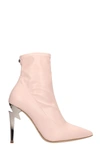 GIUSEPPE ZANOTTI G-HEEL PINK LEATHER ANKLE BOOTS,10837004