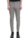 MAURO GRIFONI SKINNY COTTON TAUPE PANTS,10837094