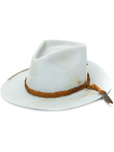 Nick Fouquet Rusted-effect Hat - 蓝色 In Powder Blue