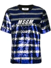 MSGM MSGM 亮片条纹T恤 - 蓝色
