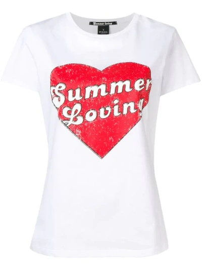 Pinko Summer Loving Print T-shirt In White