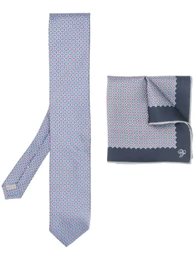 Canali Tie And Pocket Square Set - 蓝色 In Blue