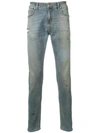 Represent Distressed Skinny Jeans In Blue