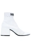 Mm6 Maison Margiela Mesh Effect Booties In White