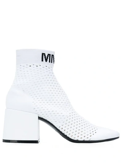 Mm6 Maison Margiela Mesh Effect Booties - 白色 In White