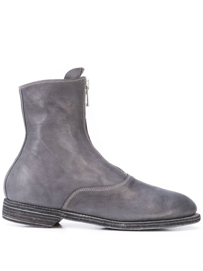 Guidi Front Zip Boots - 灰色 In Light Grey