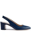 IRIS & INK IRIS & INK WOMAN LILLIAN LEATHER SLINGBACK PUMPS NAVY,3074457345620283436