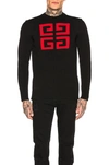 GIVENCHY GIVENCHY LOGO SWEATSHIRT IN BLACK & RED,GIVE-MK36