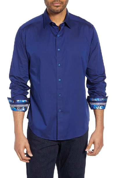 Robert Graham Rutherford Classic Fit Sport Shirt In Navy